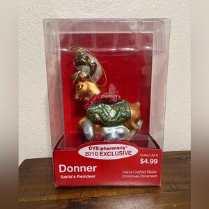 CVS 2010 Donner Reindeer Glass Ornament
